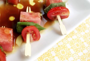 Watermelon And Tomato Basil Skewers - the fresh fridge