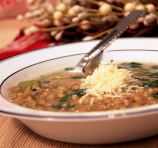 Spinach & Asparagus Lentil Soup