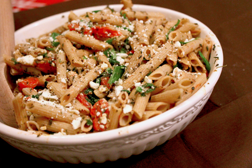 Penne Rigate with Herbed Tomatoes & Spinach 2 - The Fresh Fridge