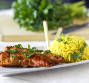 Grilled Teriyaki Chicken + Coriander Rice - The Fresh Fridge